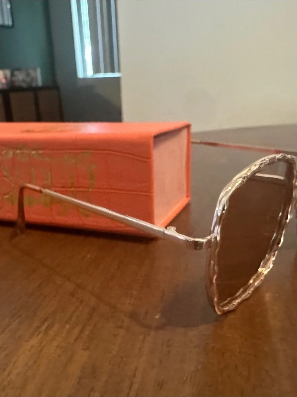 Women's Gold Square Mirrored Oversized Sunglasses